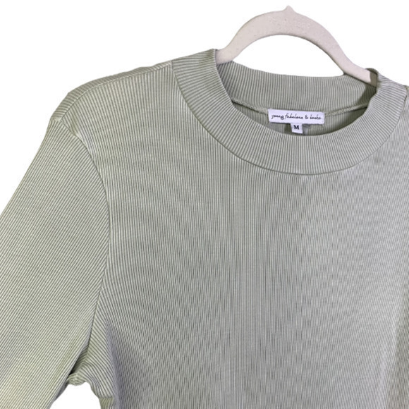 YOUNG FABULOUS & BROKE Light‎ Khaki Ribbed Bodycon Dress - Picture 3 of 9